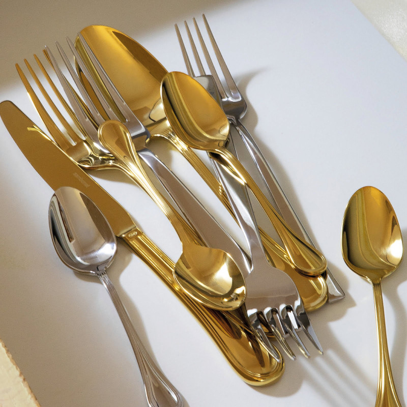 Sambonet Royal zestaw 6 widelczyków do ciasta złote