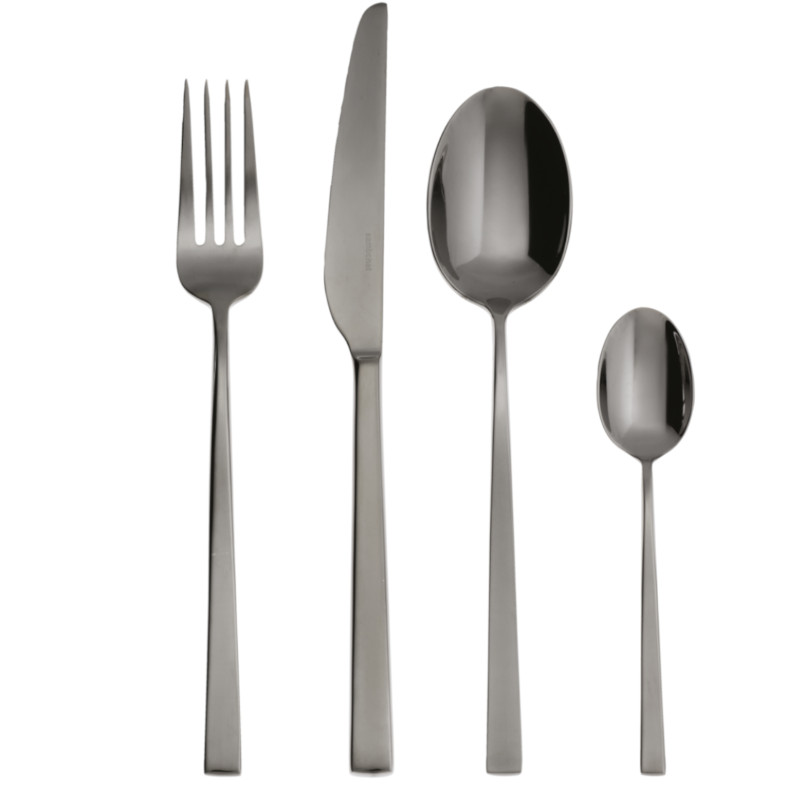 Sambonet Line Q 24 cz. zestaw sztućców czarny
