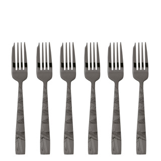 Sambonet Jungle zestaw 6 widelczyków do ciasta czarne