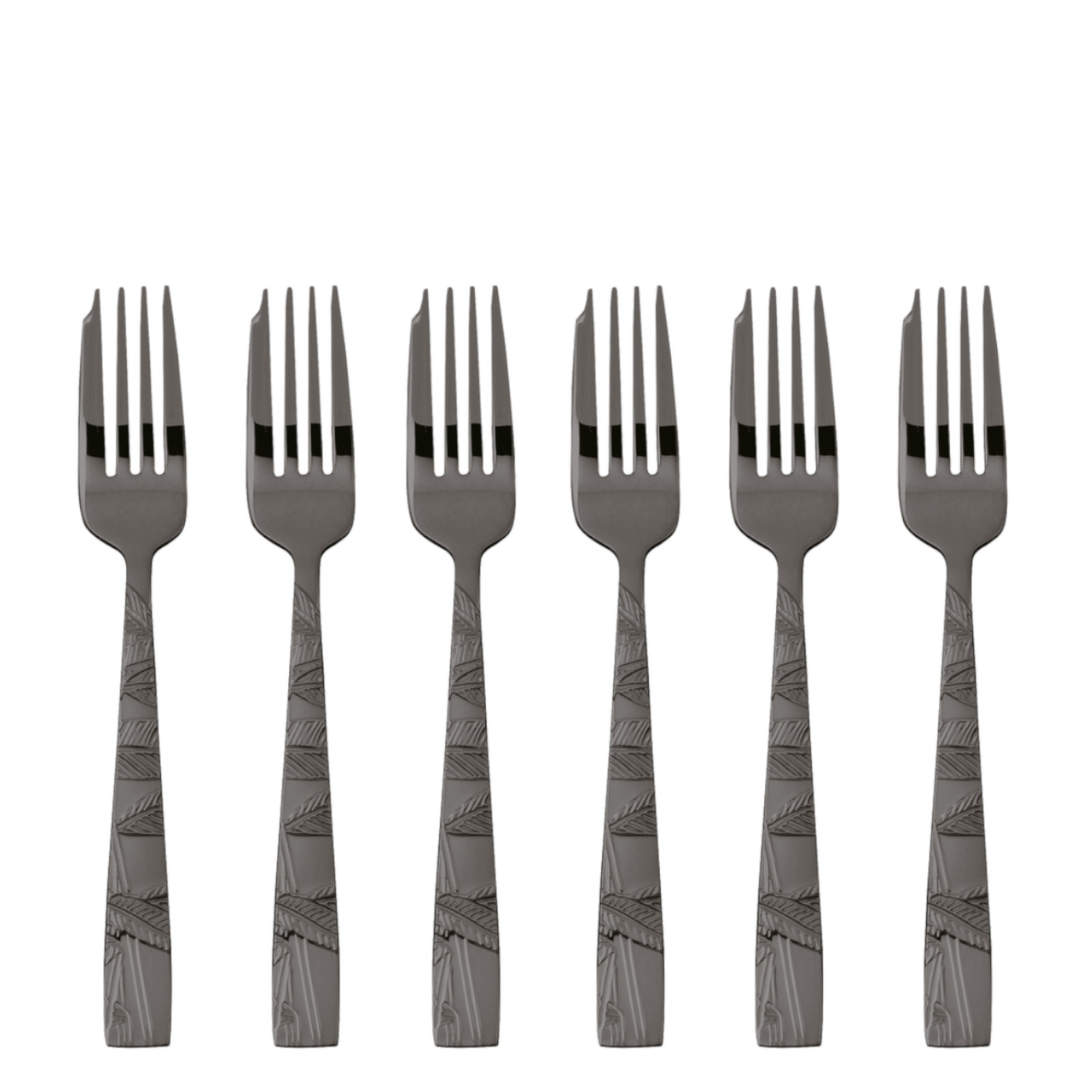 Sambonet Jungle zestaw 6 widelczyków do ciasta czarne