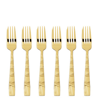 Sambonet Jungle zestaw 6 widelczyków do ciasta złote
