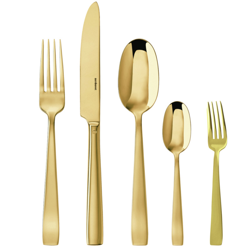 Sambonet Flat 30 cz. zestaw sztućców Złoty