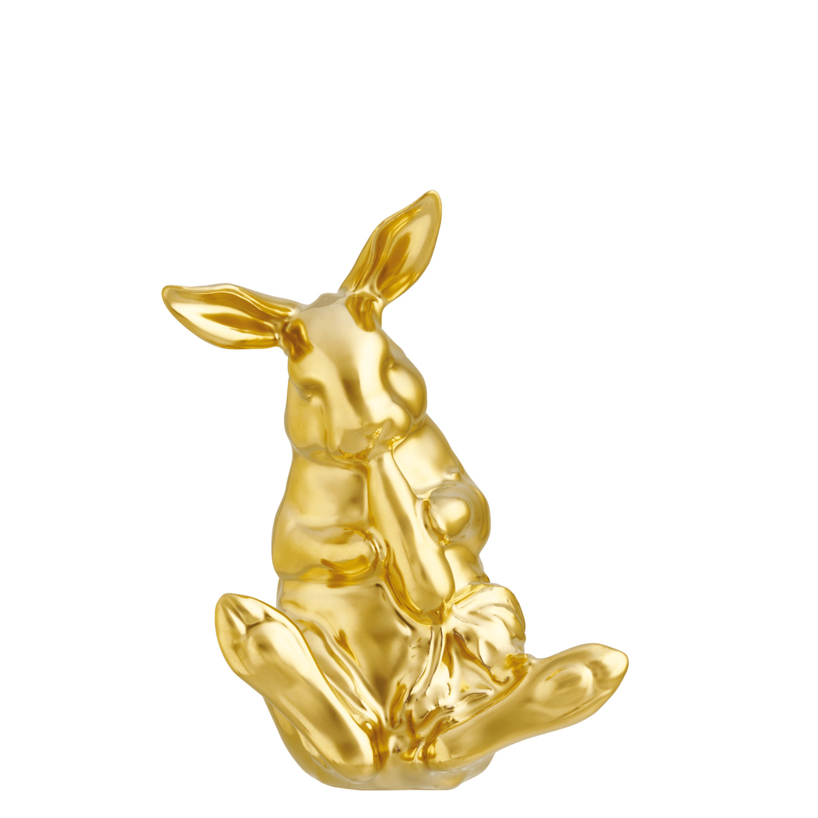 Zając Max złoty- porcelanowa figurka Furstenberg