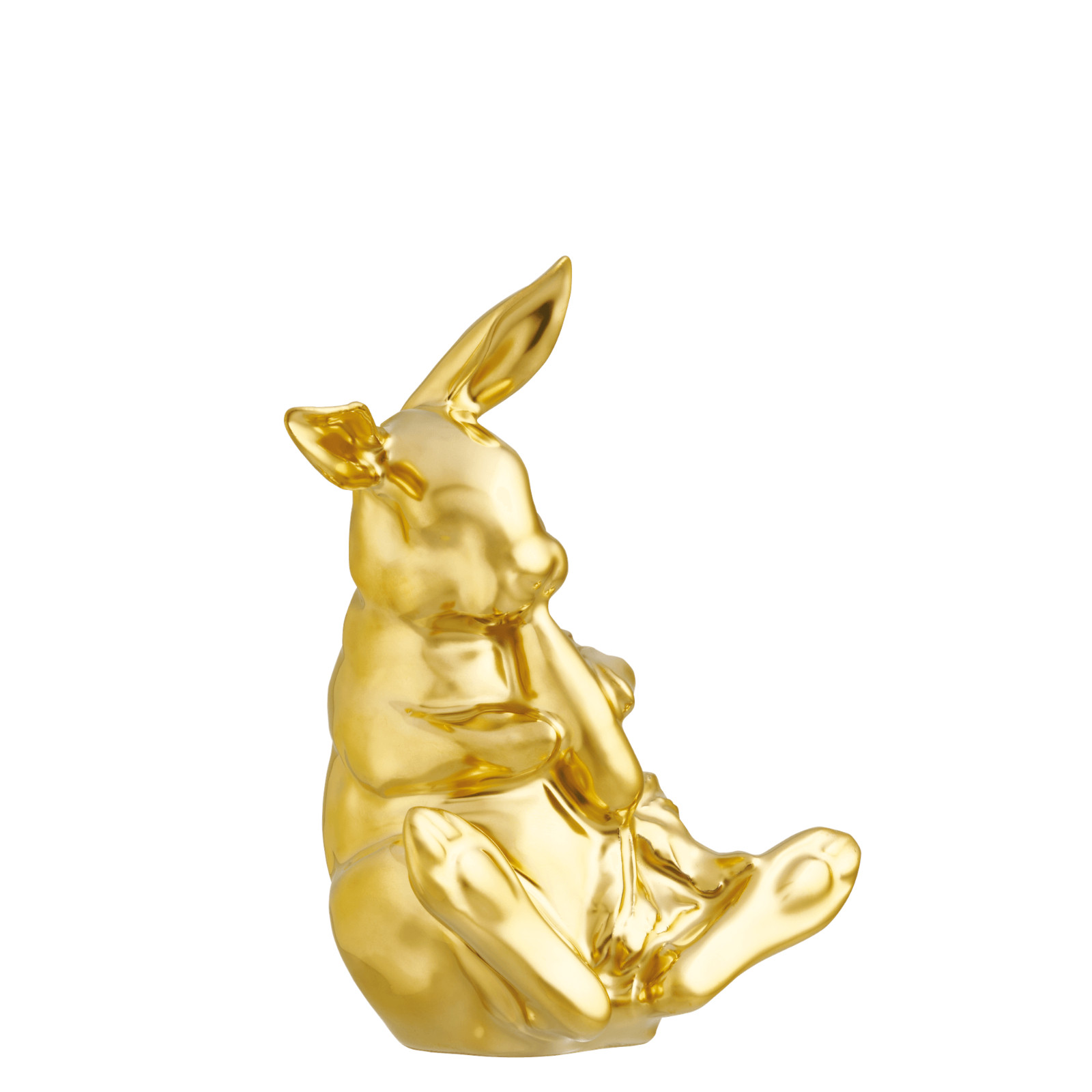 Zając Max złoty- porcelanowa figurka Furstenberg