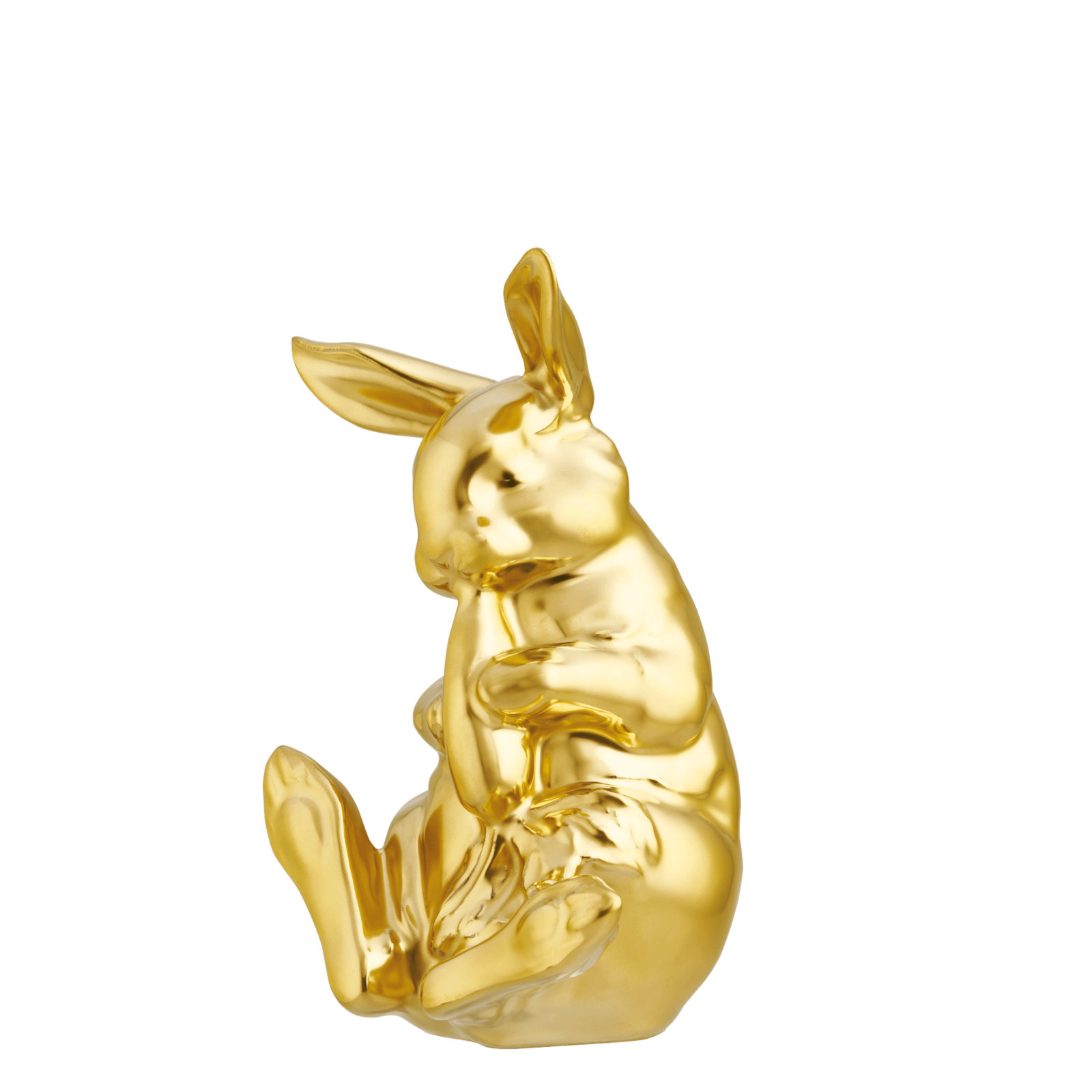 Zając Max złoty- porcelanowa figurka Furstenberg