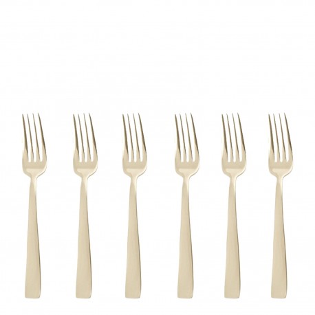 Sambonet Flat zestaw 6 widelczyków do ciasta Szampan