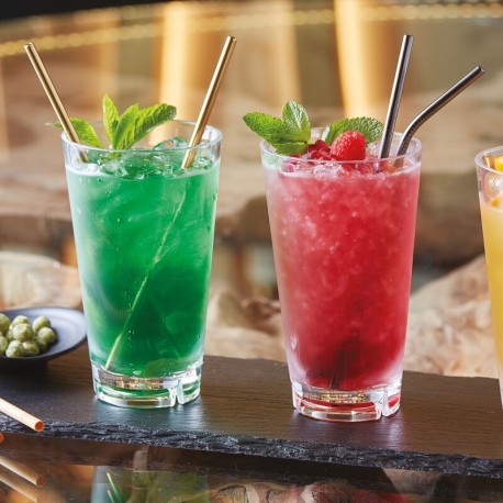 Sambonet Słomki stalowe złote proste - zestaw 12 szt