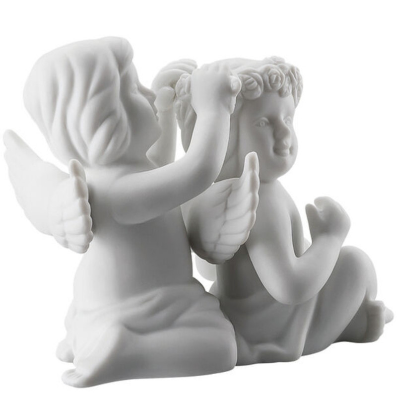 Para aniołów dużych z kwiatami