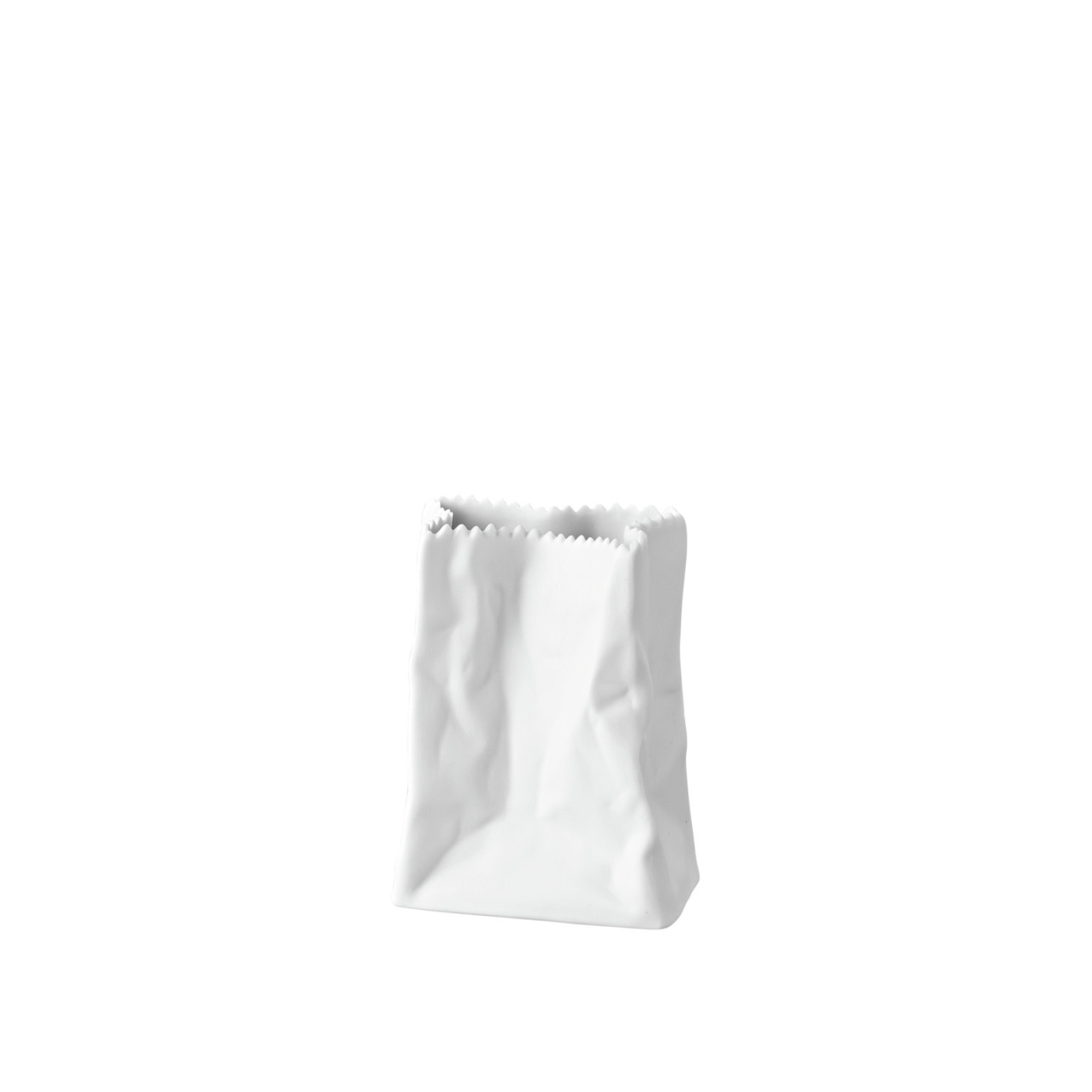 Wazon mini  Paper Bag biały glazurowany