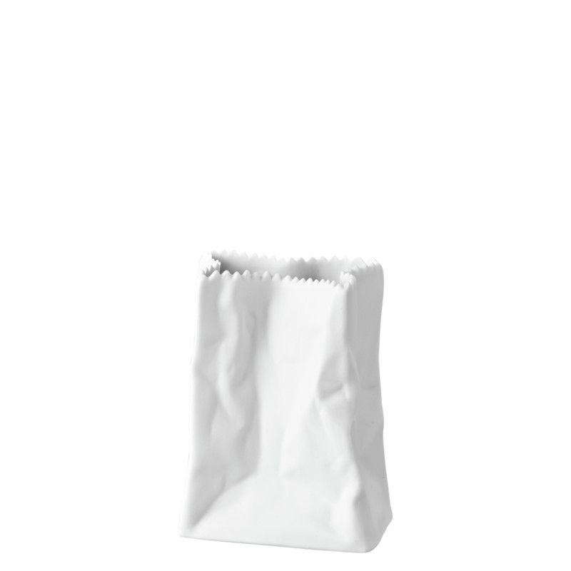 Wazon mini  Paper Bag biały glazurowany