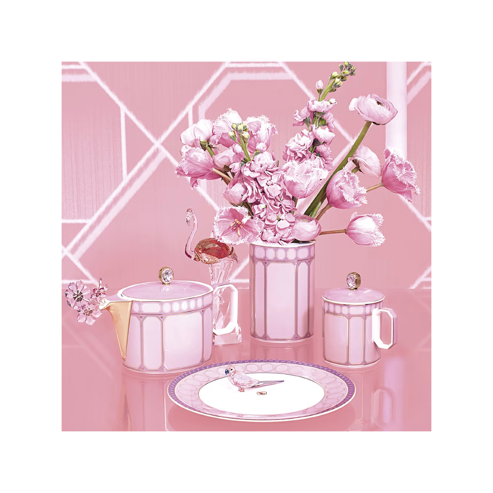 Dzbanek do herbaty (dla 2 osób) Signum różowy